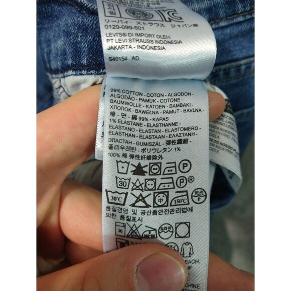 Levis 505 Jeans Womens 16 Blue Denim Straight Leg High Rise Medium Wash Stretch - Picture 8 of 10